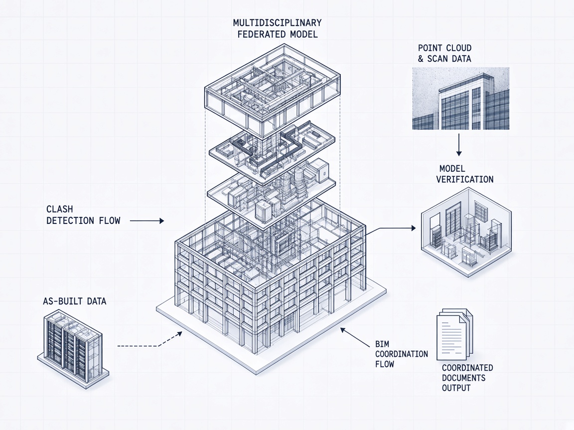 Multidisciplinary federated BIM model with coordination flows